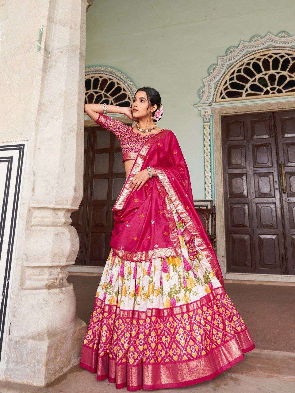 Women's Tussar Silk Patola Print Lehenga Choli with Dupatta ? Foil Work Stitched Lehenga Set - Image 11